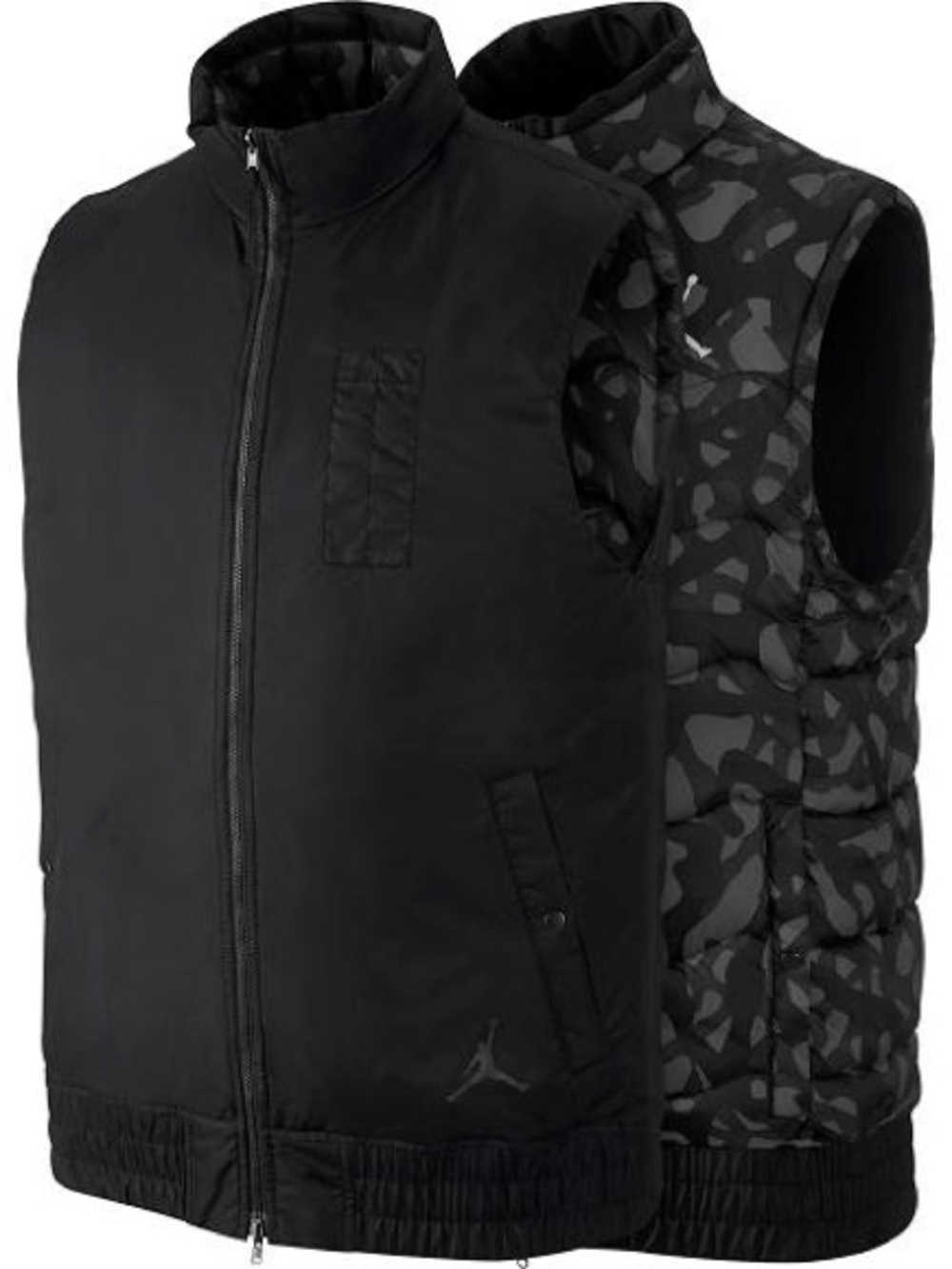 Jordan Fly Vest Reversible Black Cool Grey Camo Insulated Water Repellant